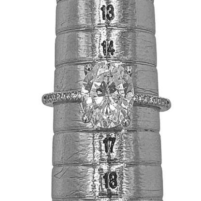 ANILLO SOLITARIO PLATA ACABADO RODIO CIRCONITAS