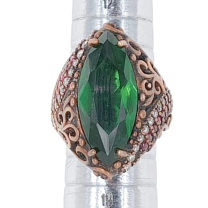 ANILLO PLATA BRONCE ACABADO PLATEADO PIEDRA NATURAL CIRCONITAS