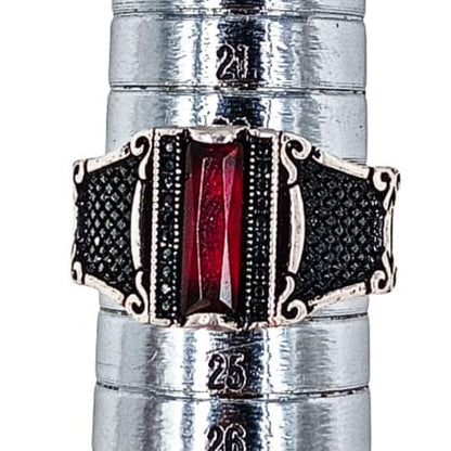 SILVER SIGNET RING WITH SILVER FINISH AND NATURAL ZIRCONIA STONE