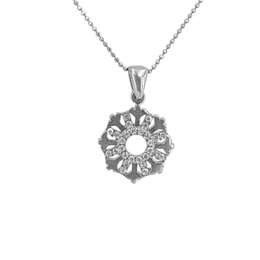 COLGANTE PLATA ACABADO RODIO CIRCONITAS LISO BRILLO