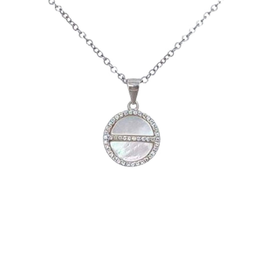 COLGANTE PLATA NACAR ACABADO RODIO CIRCONITAS