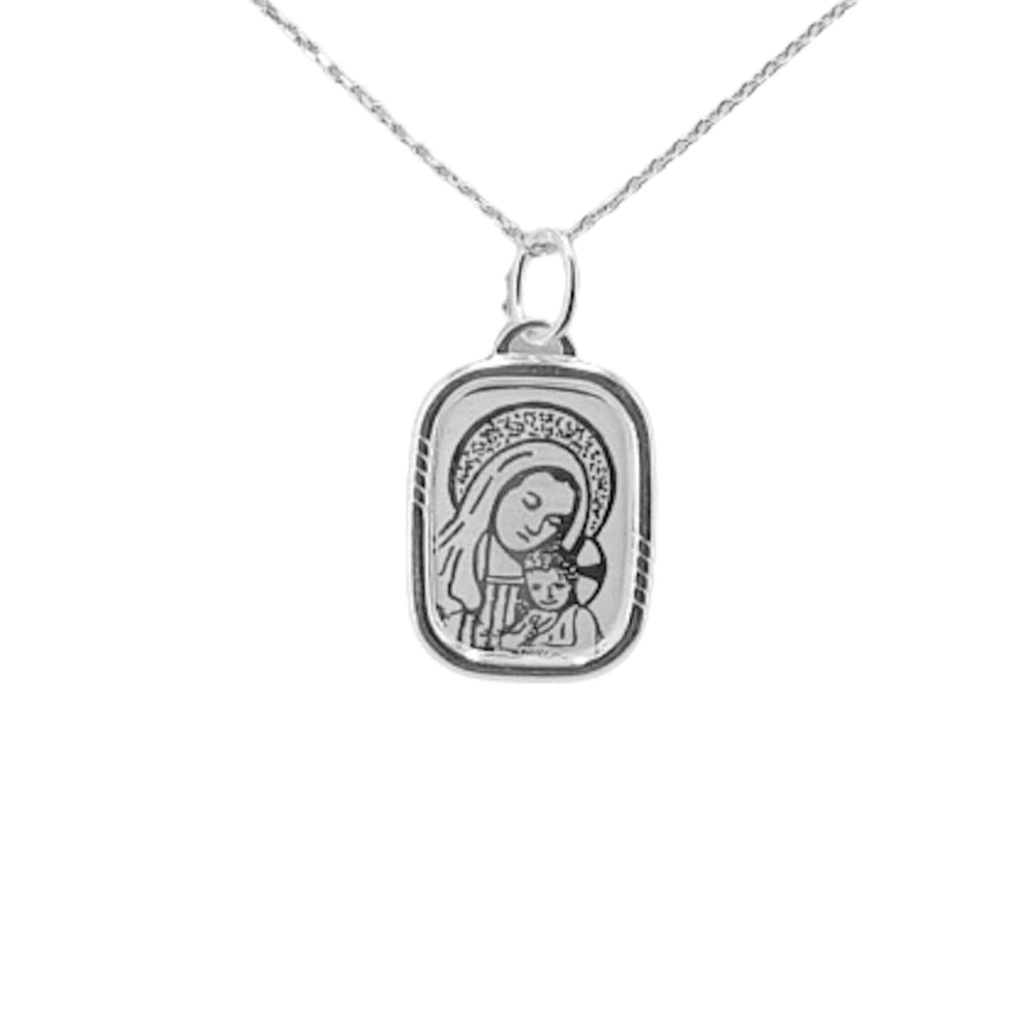 MEDALLA VIRGEN PLATA ACABADO PLATEADO