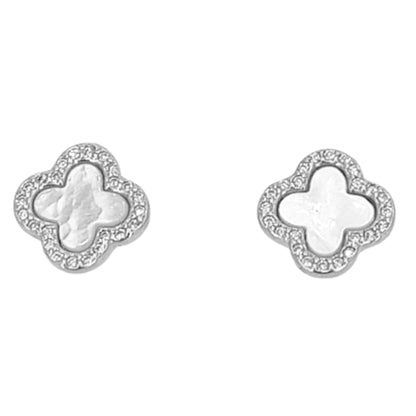 CONJUNTO CRUZ PLATA NACAR ACABADO RODIO CIRCONITAS