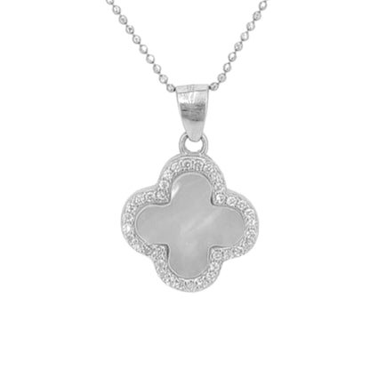 CONJUNTO CRUZ PLATA NACAR ACABADO RODIO CIRCONITAS