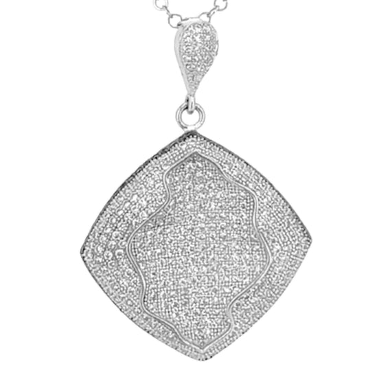 COLGANTE PLATA ACABADO RODIO CIRCONITAS