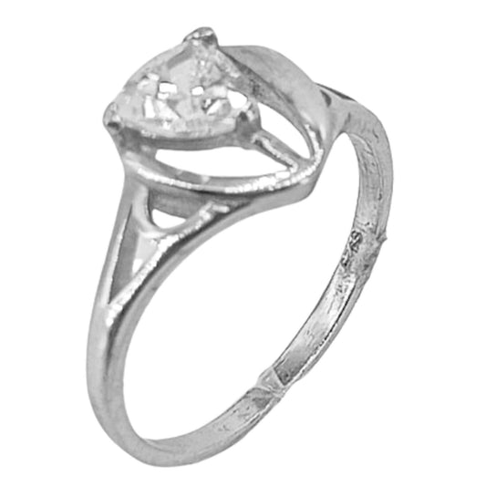 SILVER RING WITH RHODIUM FINISH AND ZIRCONIA