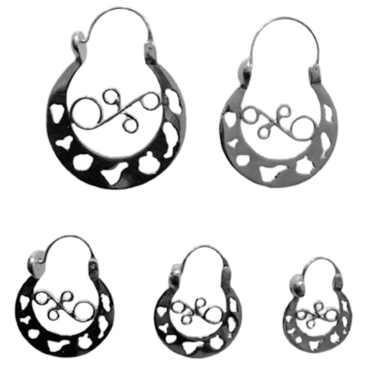 AROS CANARIOS 7 ISLAS PLATA ACABADO PLATEADO CALADO LISO BRILLO N-2