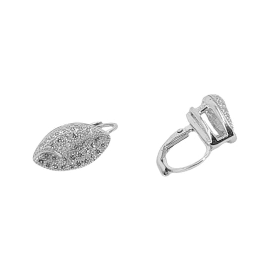 SILVER EARRINGS WITH RHODIUM FINISH, ZIRCONIAS, AND CATALAN CLOSURE
