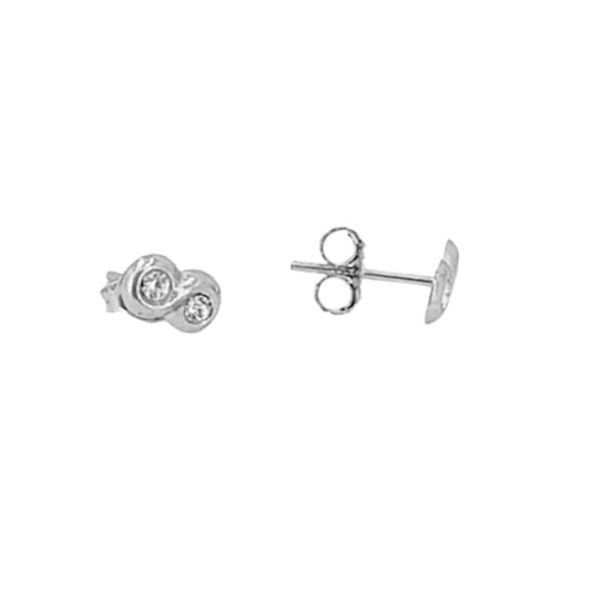 SILVER EARRINGS WITH RHODIUM FINISH, PUSH BACK CLOSURE, SMOOTH AND SHINE