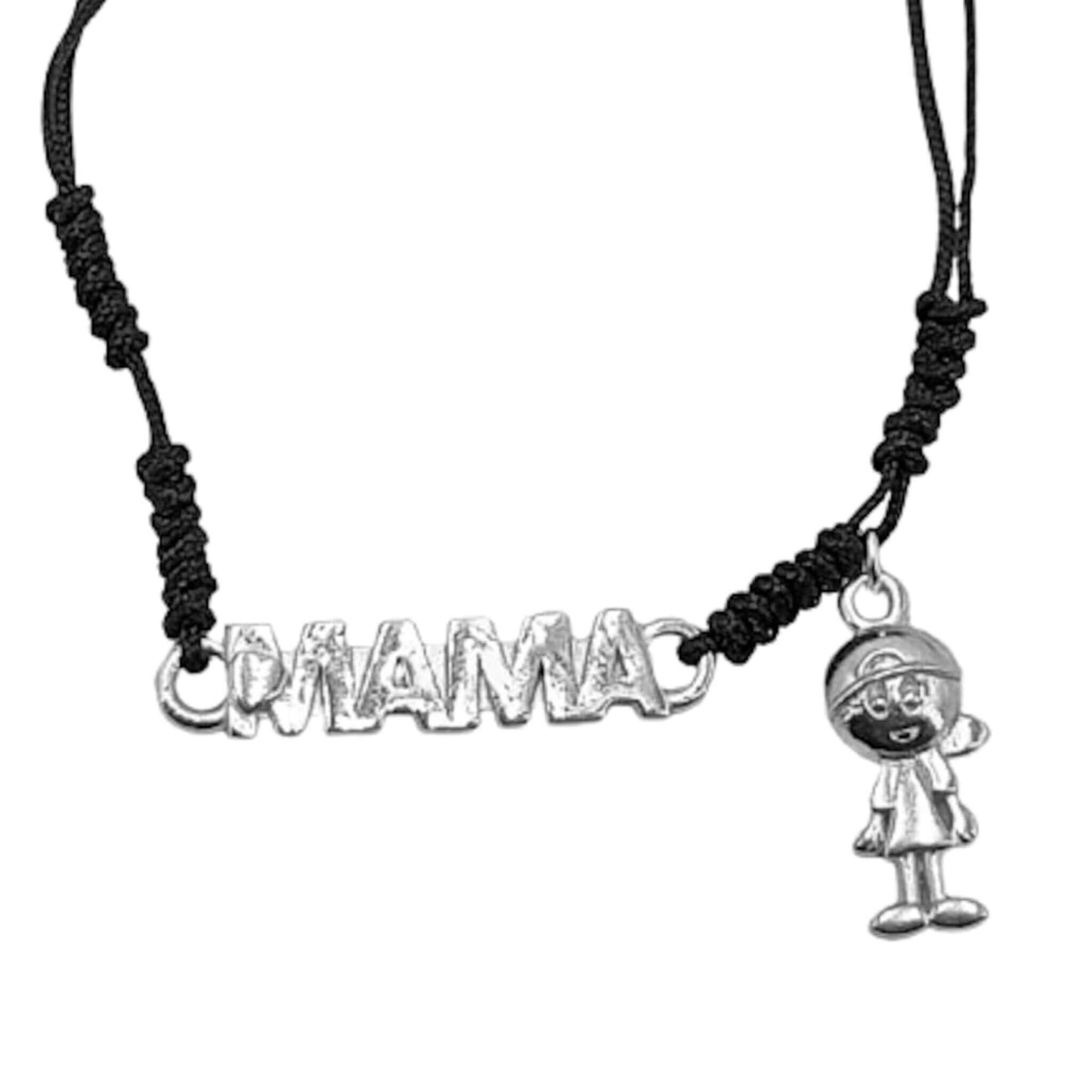 PULSERA MAMA NIÑA PLATA ACABADO PLATEADO LISO BRILLO