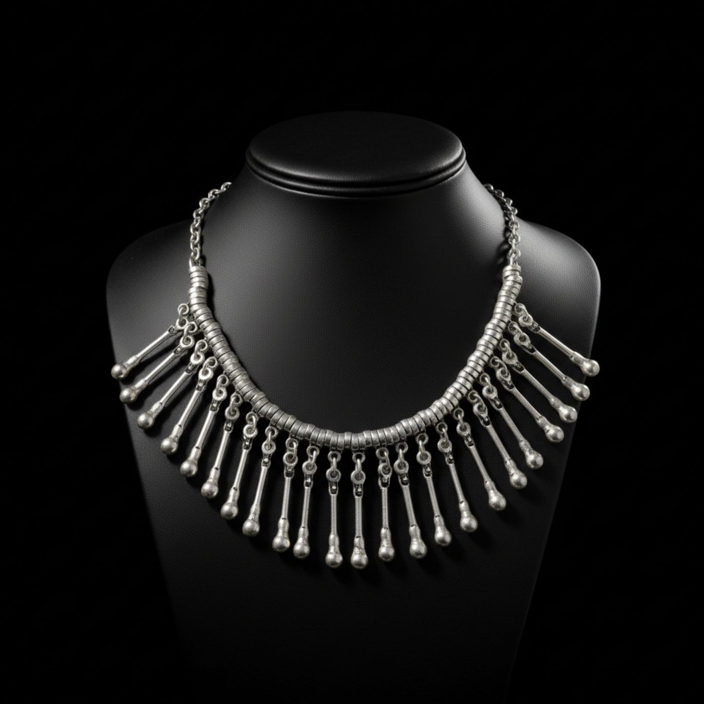 Zamak Fringe Necklace - Elegant Waterfall Design 