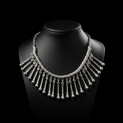 Zamak Fringe Necklace - Elegant Waterfall Design 