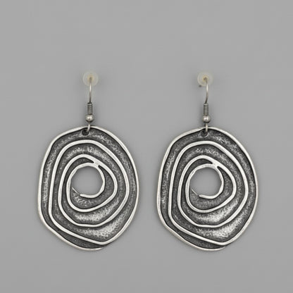 PENDIENTES ESPIRAL ZAMAK PLATEADOS
