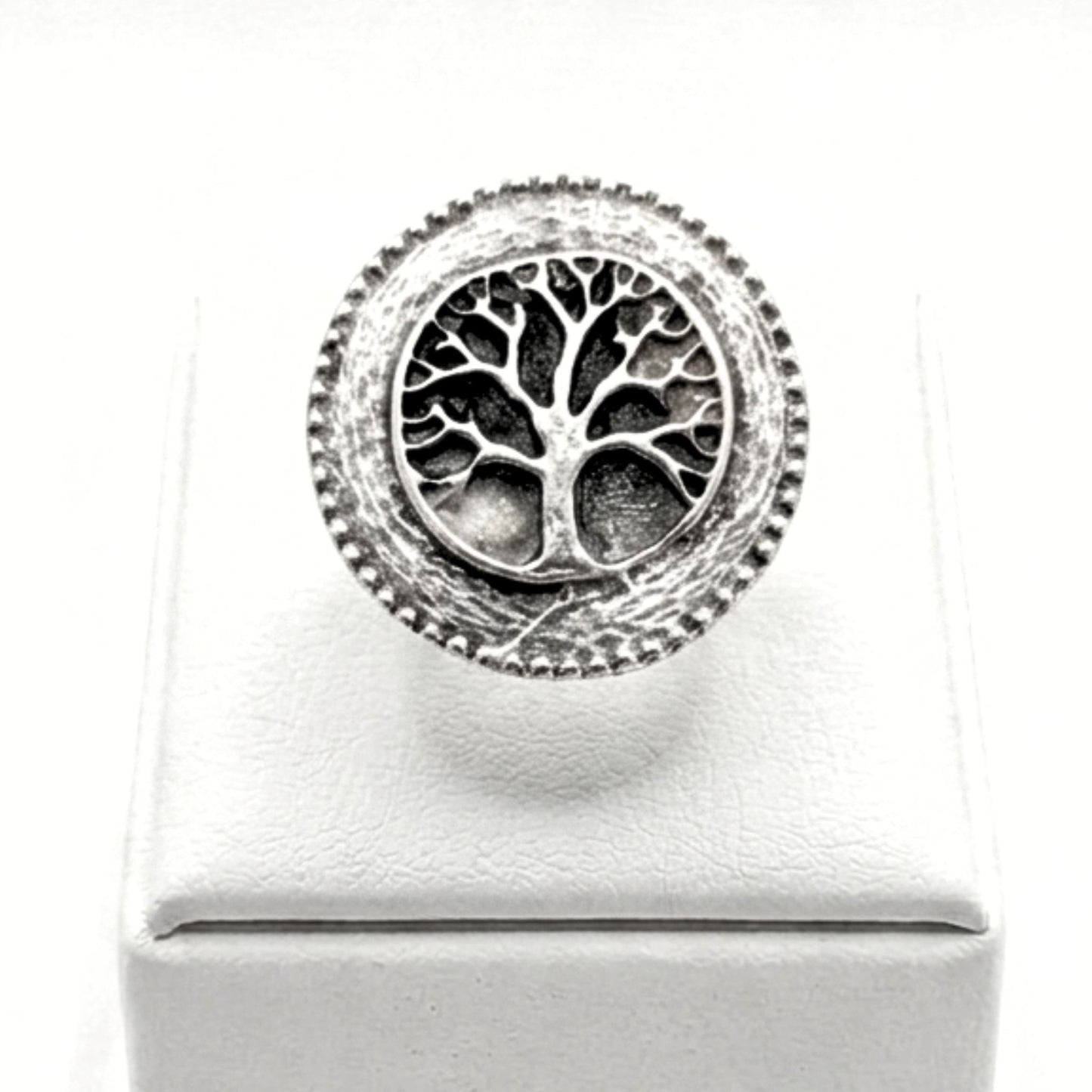 Anillo Zamak Árbol de la Vida Calado Diseño Exclusivo Ajustable