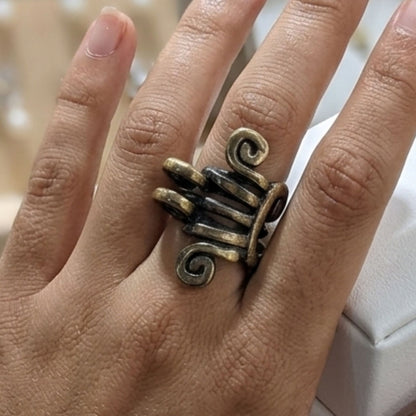 Anillo Bronce Dorado Envejecido Vintage | Joyería Osnor