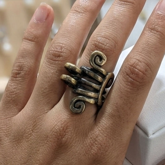 Anillo Bronce Dorado Envejecido Vintage | Joyería Osnor