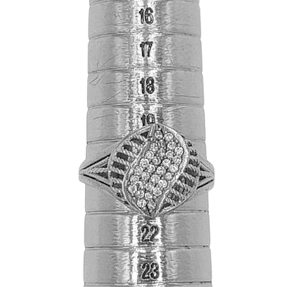 ANILLLO DE PLATA TERMINADO EN RODIO ,CALADO Y CIRCONITAS