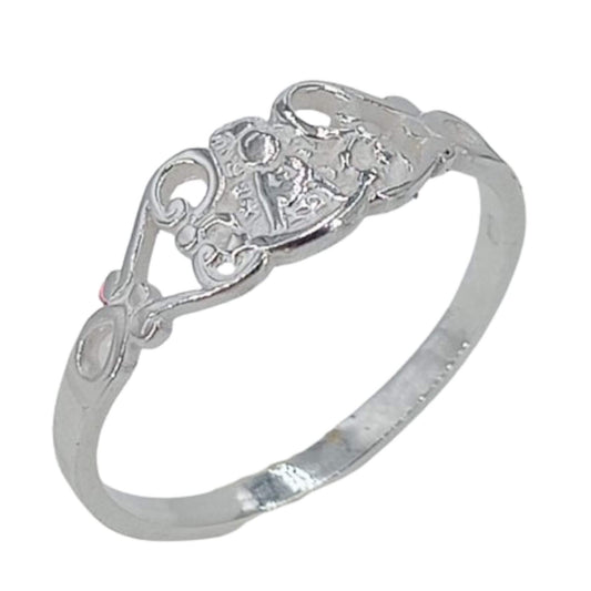 SILVER RING WITH SILVER PLATING VIRGIN OF ROCIO PLAIN