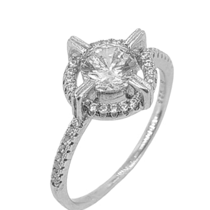 SOLITARIO PLATA TERMINADO EN RODIO Y CIRCONITAS