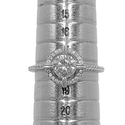 SOLITARIO PLATA TERMINADO EN RODIO Y CIRCONITAS