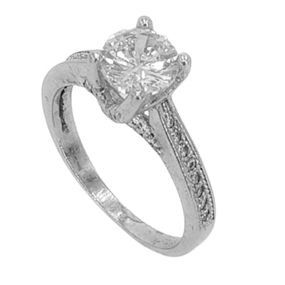 SOLITARIO PLATA ACABADO EN RODIO Y CIRCONITAS