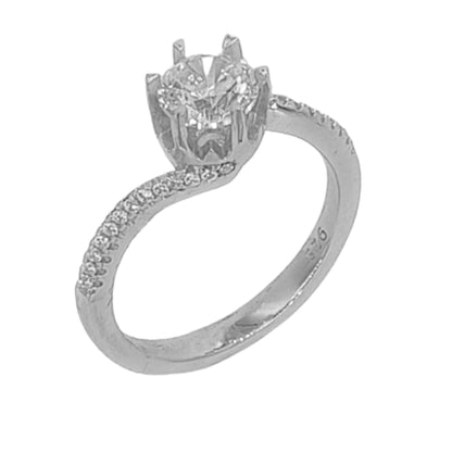 SOLITARIO PLATA ACABADO EN RODIO Y CIRCONITAS