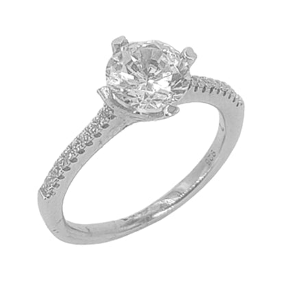 SOLITARIO PLATA ACABADO EN RODIO Y CIRCONITAS