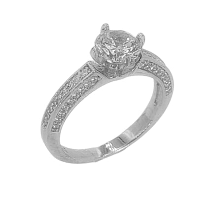 SOLITARIO PLATA ACABADO EN RODIO Y CIRCONITAS