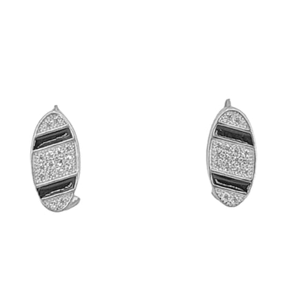 PENDIENTES PLATA ACABADO EN RODIO Y CIRCONITAS