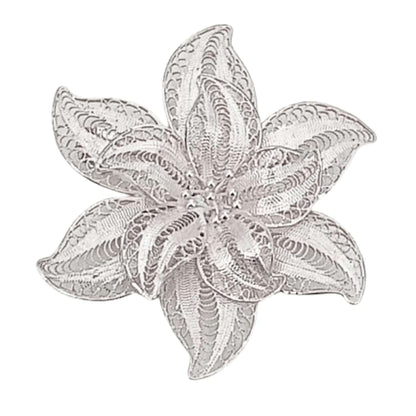 BROCHE PLATA ACABADO EN PLATEADO CALADO LISO