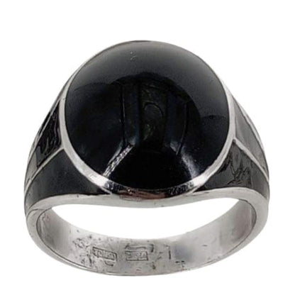 SELLO PLATA ACABADO EN RODIO PIEDRA NEGRA