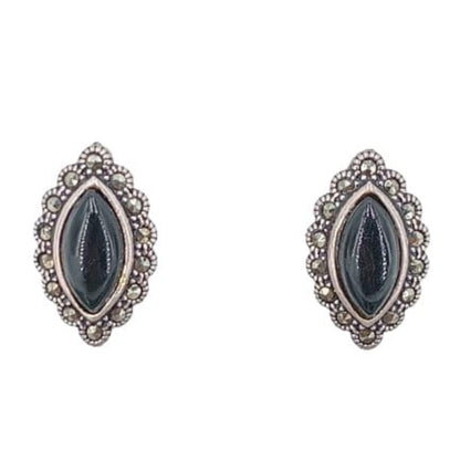 PENDIENTES DE PLATA ACABADO EN PLATEADO Y PIEDRA NATURAL