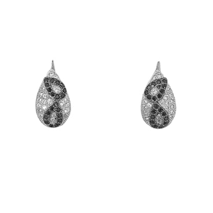 PENDIENTES PLATA ACABADO EN RODIO Y CIRCONITAS