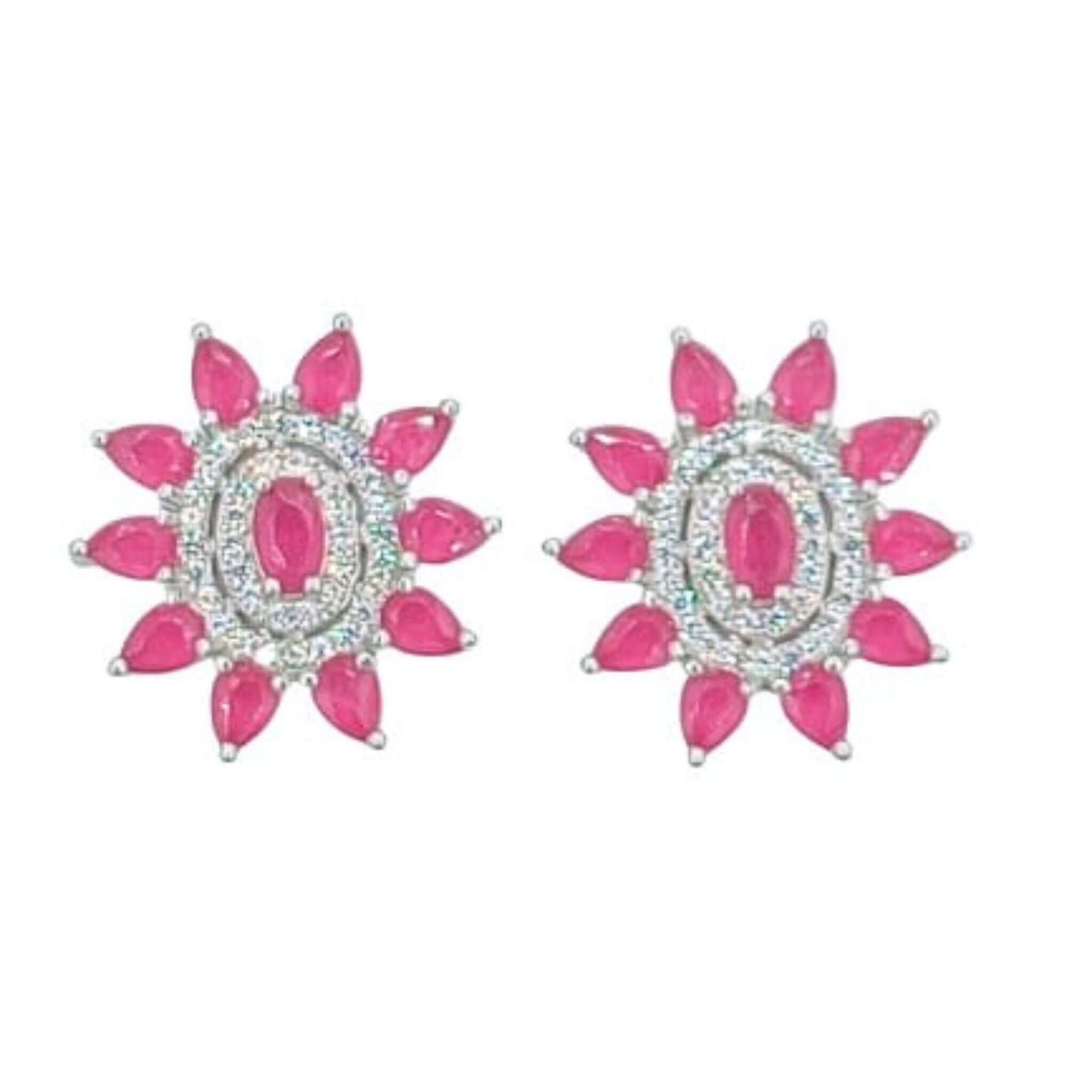 PENDIENTES PLATA ACABADO EN RODIO Y CIRCONITAS