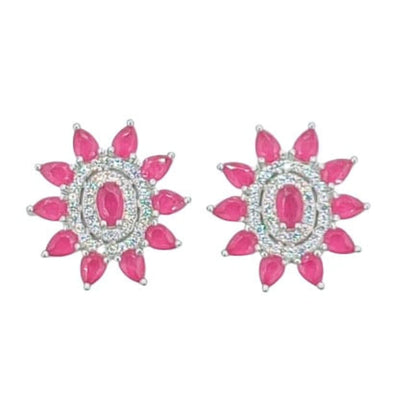 PENDIENTES PLATA ACABADO EN RODIO Y CIRCONITAS