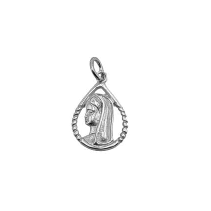MEDALLA VIRGEN NIÑA PLATA ACABADA PLATEADA