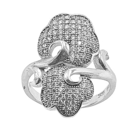 ANILLO PLATA ACABADO RODIO Y CIRCONITAS