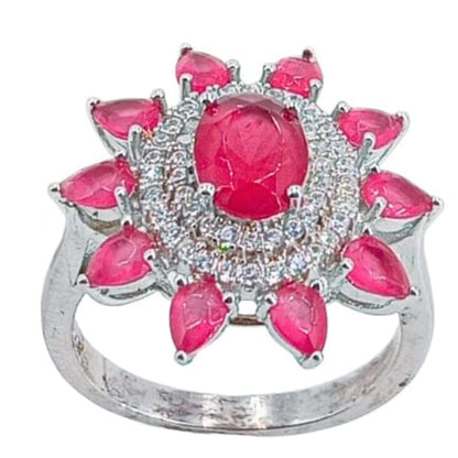 ANILLO PLATA ACABADO RODIO Y CIRCONITAS