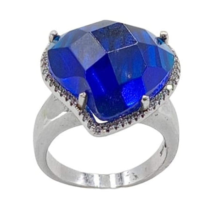 ANILLO CORAZON PLATA ACABADO RODIO CIRCONITAS