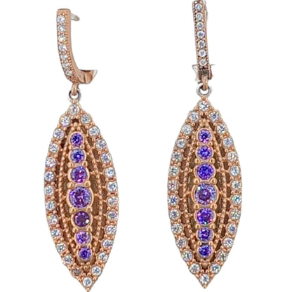PENDIENTES PLATA Y BRONCE ACABADO PLATEADO PIEDRAS NATURALES Y CIRCONITAS
