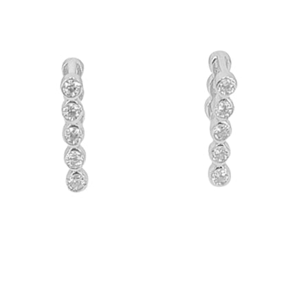 PENDIENTES PLATA ACABADO RODIO CIRCONITAS CIERRE PRESION