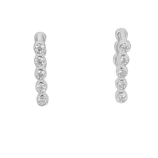 PENDIENTES PLATA ACABADO RODIO CIRCONITAS CIERRE PRESION