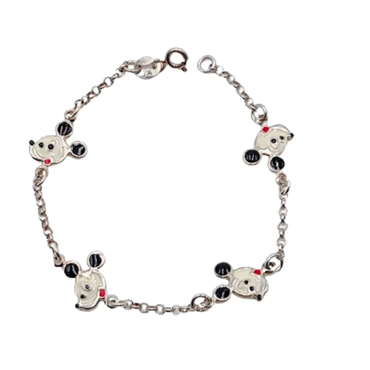 PULSERA INFANTIL PLATA ACABADO PLATEADO ESMALTE