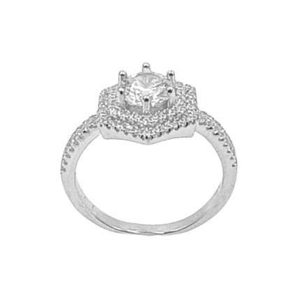 ANILLO PLATA ACABADO RODIO CIRCONITAS