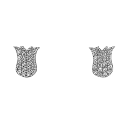 PENDIENTES PLATA ACABADO RODIO CIRCONITAS CIERRE PRESION