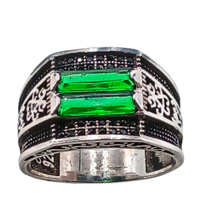 SELLO PLATA ACABADO RODIO PIEDRA NATURAL CIRCONITAS