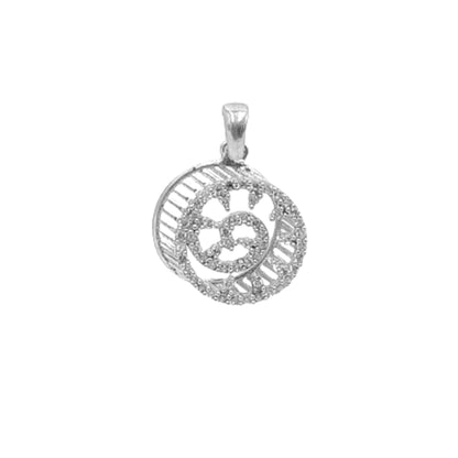 COLGANTE 3D PLATA ACABADO RODIO CIRCONITAS
