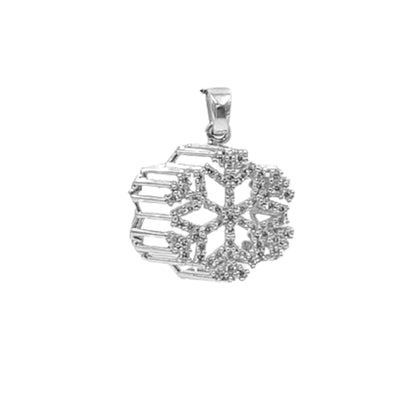 COLGANTE 3D PLATA ACABADO RODIO CIRCONITAS