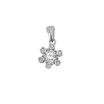 COLGANTE SOLITARIO PLATA ACABADO RODIO CIRCONITAS