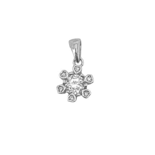 COLGANTE SOLITARIO PLATA ACABADO RODIO CIRCONITAS